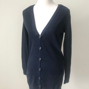 Calvin Klein Cardigan S Navy Blue Cotton Cashmere